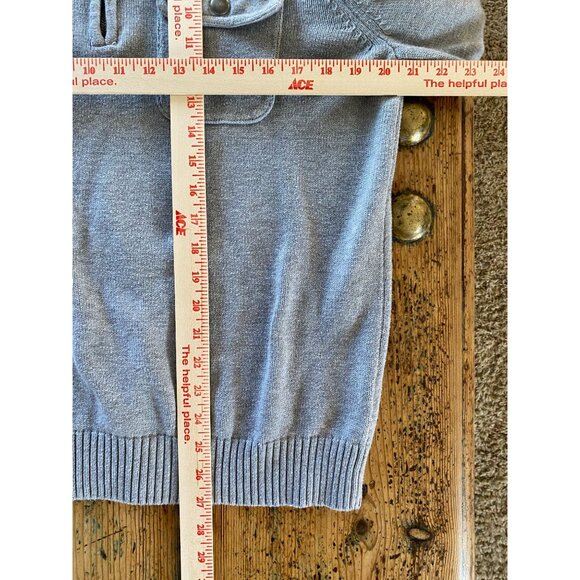 Apt. 9 Mens Gray Half-Zip Mock Neck Sweater Large Military Style Cotton - Picture 7 of 7